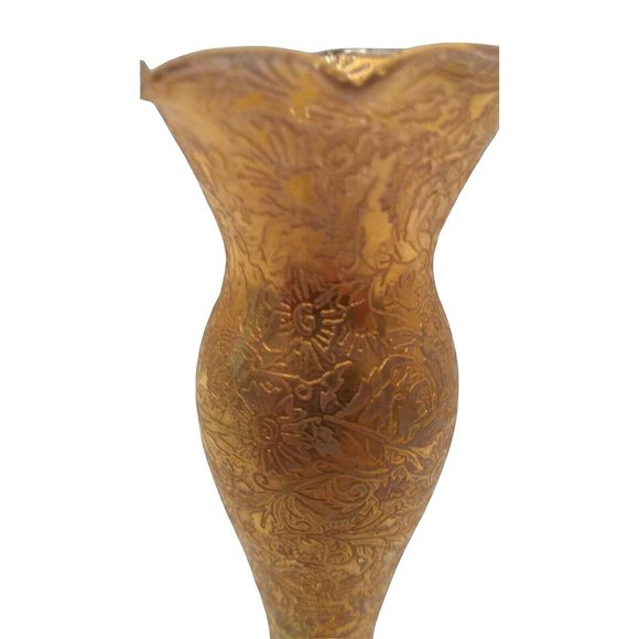 Vase "Daisy Fields" MCM 7" Glastonbury Lotus 22K Gold Gilded - Picture 2 of 5